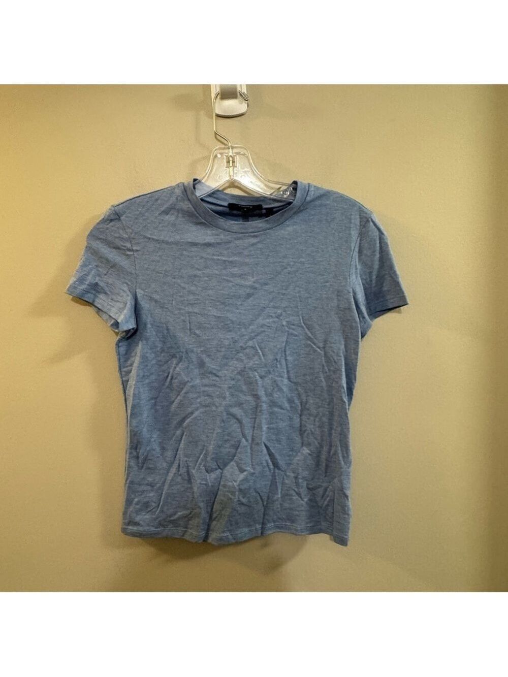 NWT Women's Theory Denim Melange Apex Blue Crew Neck Short Sleeve Tee